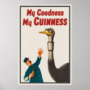 Guinness Ostrich Poster Print  John Gilroy Vintage