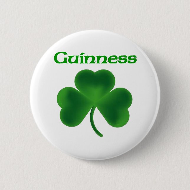 Guinness Shamrock 6 Cm Round Badge (Front)