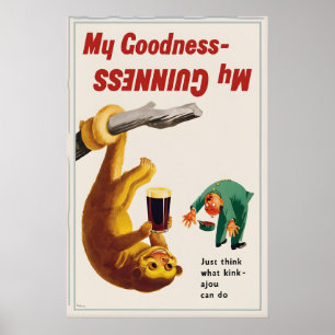 Guinness Sloth Poster Print  John Gilroy Vintage
