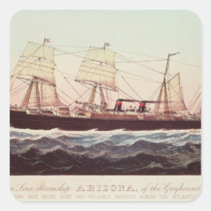 Guion Line Steamship Arizona Square Sticker