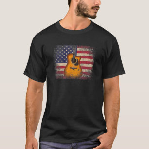 Guitar 4th Of July American Flag Usa Country Musi T-Shirt