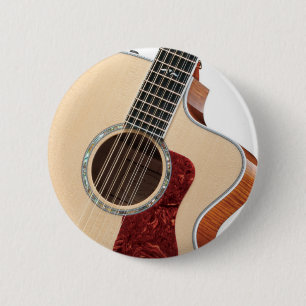 guitar 6 cm round badge
