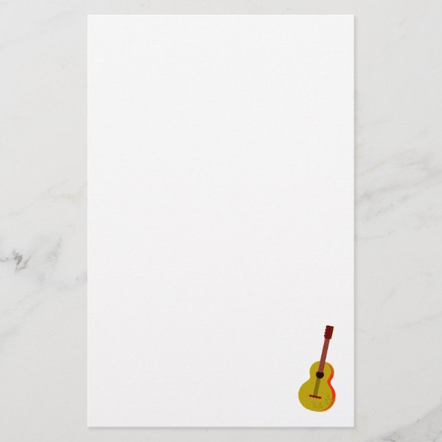 Guitar Abstract Plain Graphic Stationery (Front)