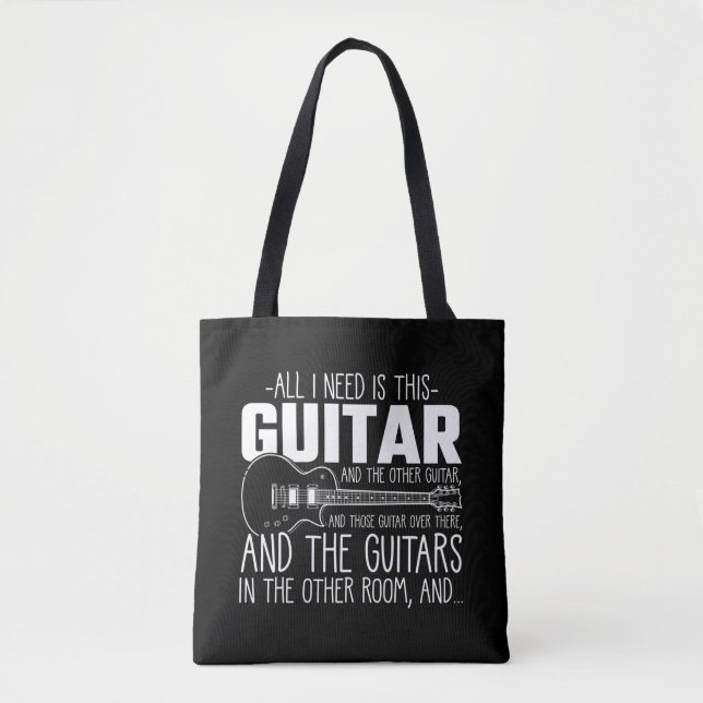 Guitar addicted Musician Music Instrument Hoarding Tote Bag (Front)