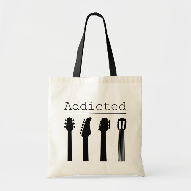 Guitar addicted tote bag (Front)