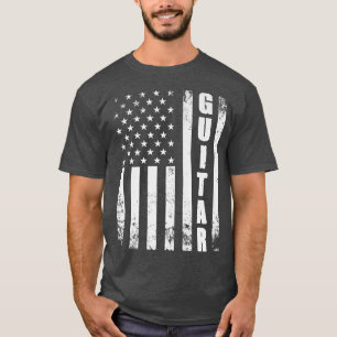 Guitar American Flag USA Country Music Guitar Play T-Shirt