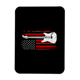 Guitar American US Flag Music Player Electric Guit Magnet