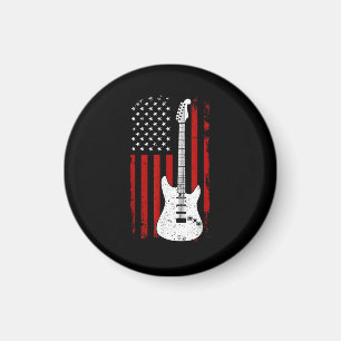 Guitar American US Flag Music Player Electric Guit Magnet