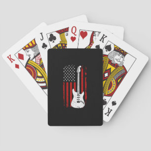 Guitar American US Flag Music Player Electric Guit Playing Cards