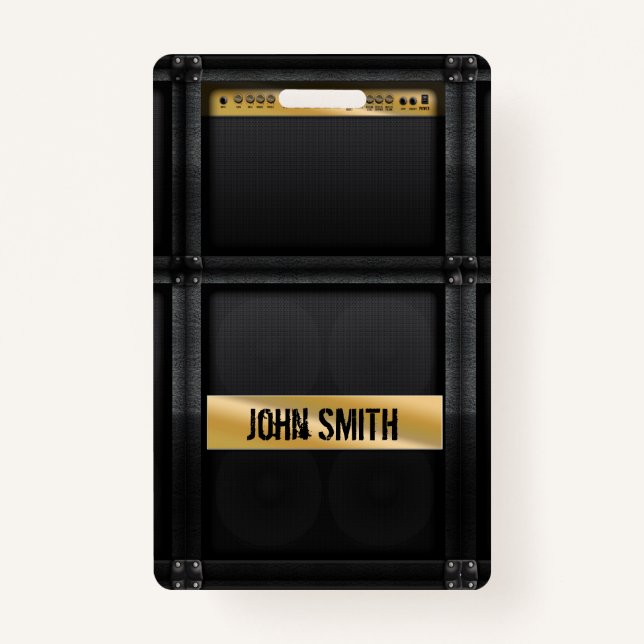 Guitar amp with custom name  ID badge (Front)