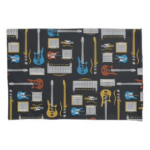 GUITAR AND AMPLIER PATTERN PILLOWCASE