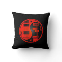 Guitar and Bass Yin Yang Red and Black