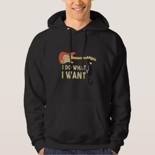 Guitar And Cat Cat I Do What I Want Cat Hoodie