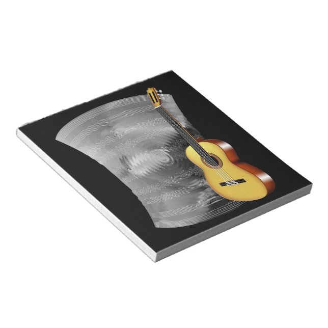 Guitar and Music Sheet Notepad (Angled)