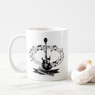 Guitar and Musical Notes Coffee Mug