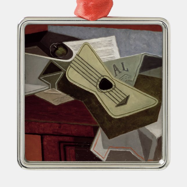 Guitar and Newspaper, 1925 Metal Tree Decoration (Front)