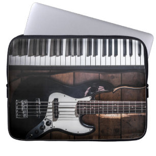Guitar and Piano Keys Laptop Sleeve