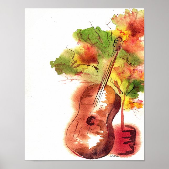 Guitar And Tree Poster (Front)