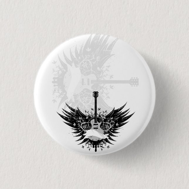 guitar angel 3 cm round badge (Front)