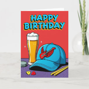 Guitar Art Birthday Card