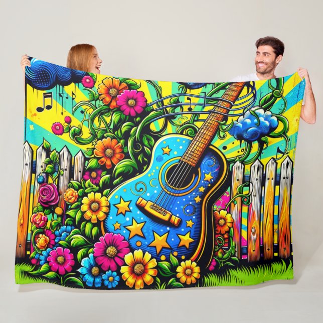 Guitar Art Fleece Blanket (In Situ)