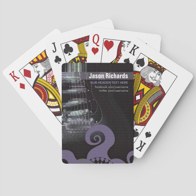 Guitar Art Purple+Black Music Promo Playing Cards (Back)