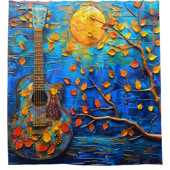 Guitar Art Shower Curtain (Front)