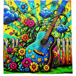 Guitar Art Shower Curtain