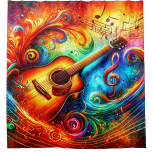 Guitar Art Shower Curtain