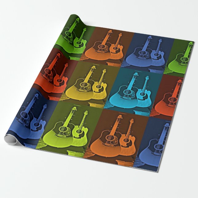 Guitar Art Wrapping Paper (Unrolled)