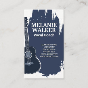 Guitar Artistic Brush Stroke Background Business Card