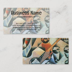 Guitar (Banjo) and Glasses, Juan Gris, Vintage Art Business Card
