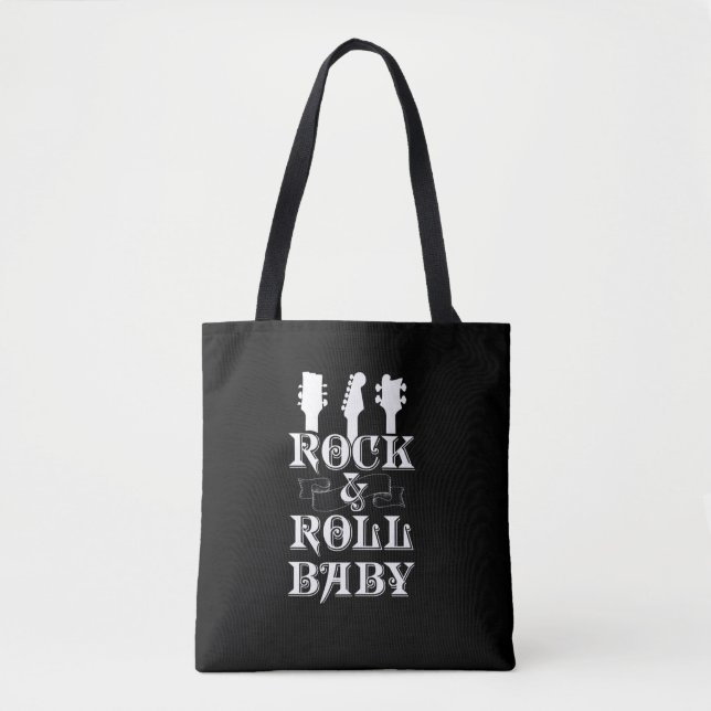Guitar Bass Rock and Roll Music Rocker Musician Tote Bag (Front)