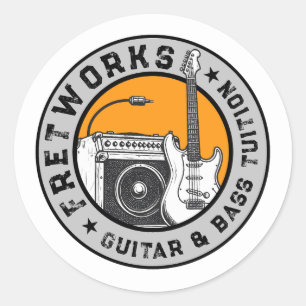Guitar & Bass Tuition - Fret Works    Classic Round Sticker