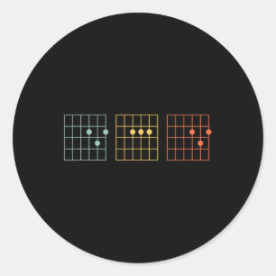 Guitar Best Dad Ever Dad Chord Music Fathers Day  Classic Round Sticker