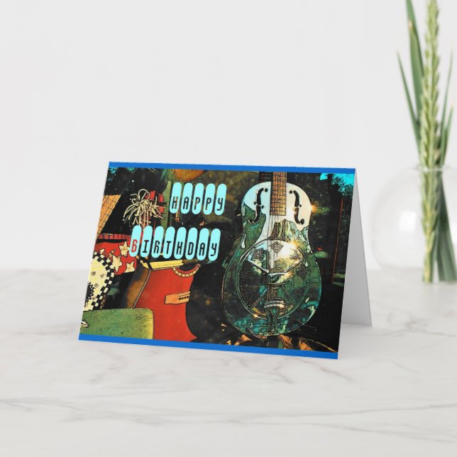 Guitar Birthday Card - Customised (Front)