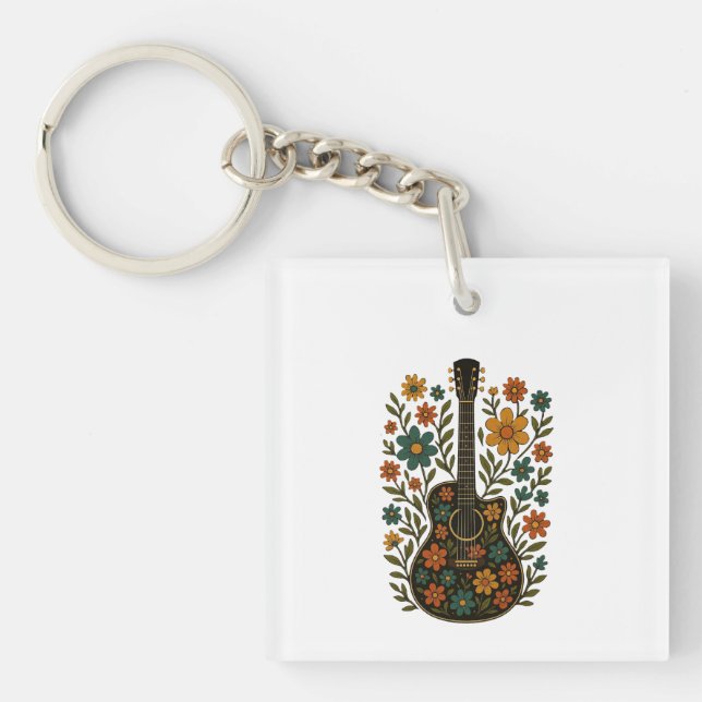 Guitar & Bloom Designs Key Ring (Front)