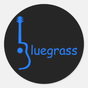 Guitar Bluegrass Classic Round Sticker