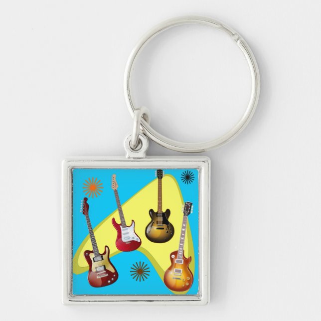 Guitar boomerang key ring (Front)