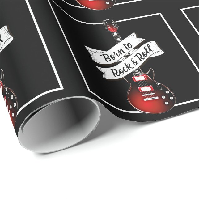  Guitar Born to Rock & Roll Music Musician Gift Wrapping Paper (Roll Corner)