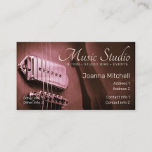 GUITAR Burgundy Pink Business card V2.0