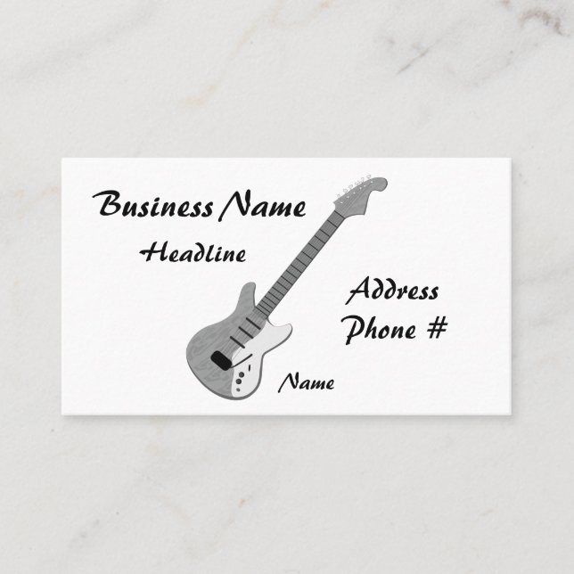 guitar, Business Card (Front)
