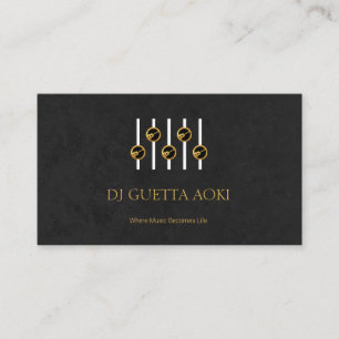 Guitar Button Dials Sound Equalizer Panel DJ Business Card