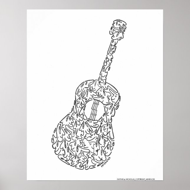 GUITAR by NICHOLAS_COPYRIGHT_MINIFACES Poster (Front)