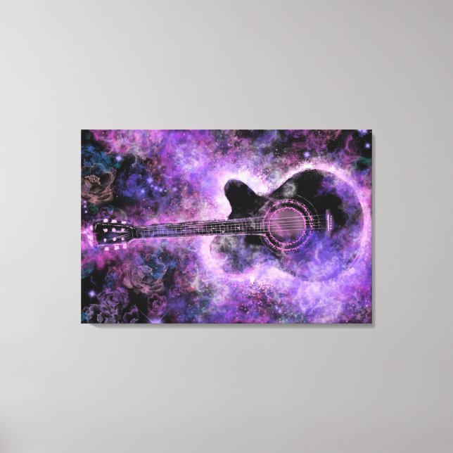 Guitar Canvas Print Purple - Painting (Front)