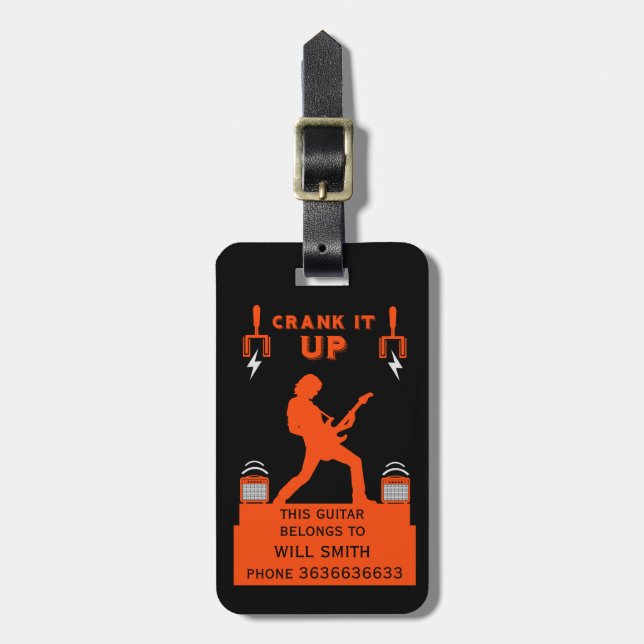 Guitar Case Property Identification Luggage Tag (Front Vertical)