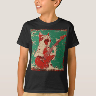 GUITAR CAT KIDS BOYS T-SHIRT