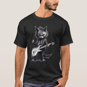 Guitar Cat  Rock Cat Playing Guitar Rock kitty T-Shirt