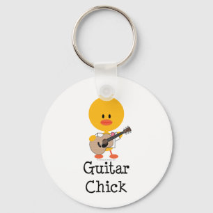 Guitar Chick Keychain