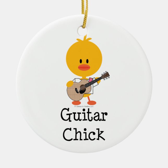 Guitar Chick Ornament (Front)